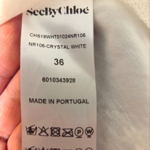 $395 NWT French See by Chloe Crystal White Lace Long Sleeve Top . Size 36 (US 5) - Picture 13 of 15